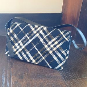 Burberry London Wool Plaid Handbag with Dustbag